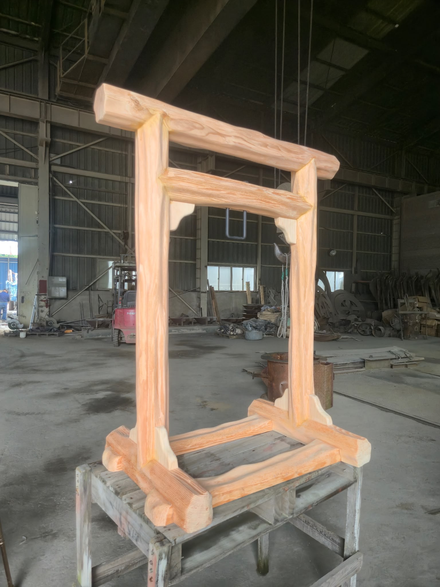 Traditional wooden bell frame